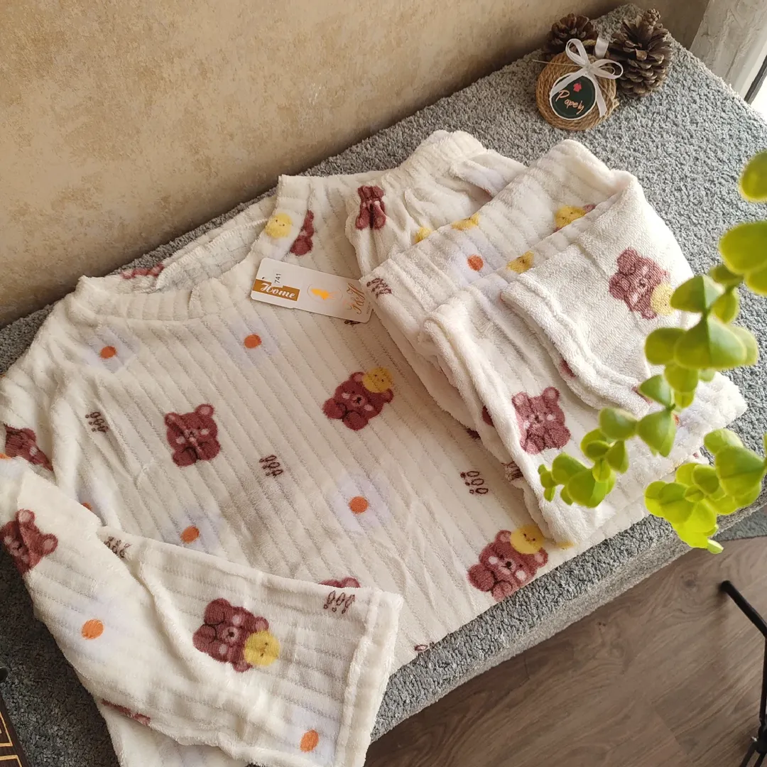 ست بلوز و شلوار تدی حوله ای