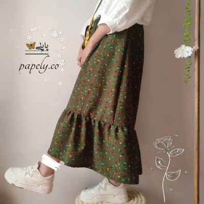 دامن گلگلی کرپ پفکی