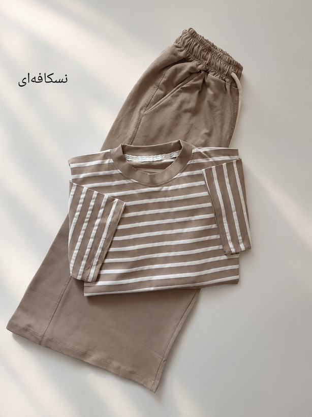 ست تیشرت باکسی شلوار واید لگ کد 163