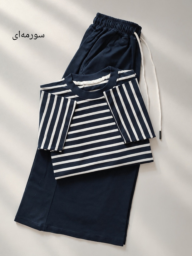 ست تیشرت باکسی شلوار واید لگ کد 163